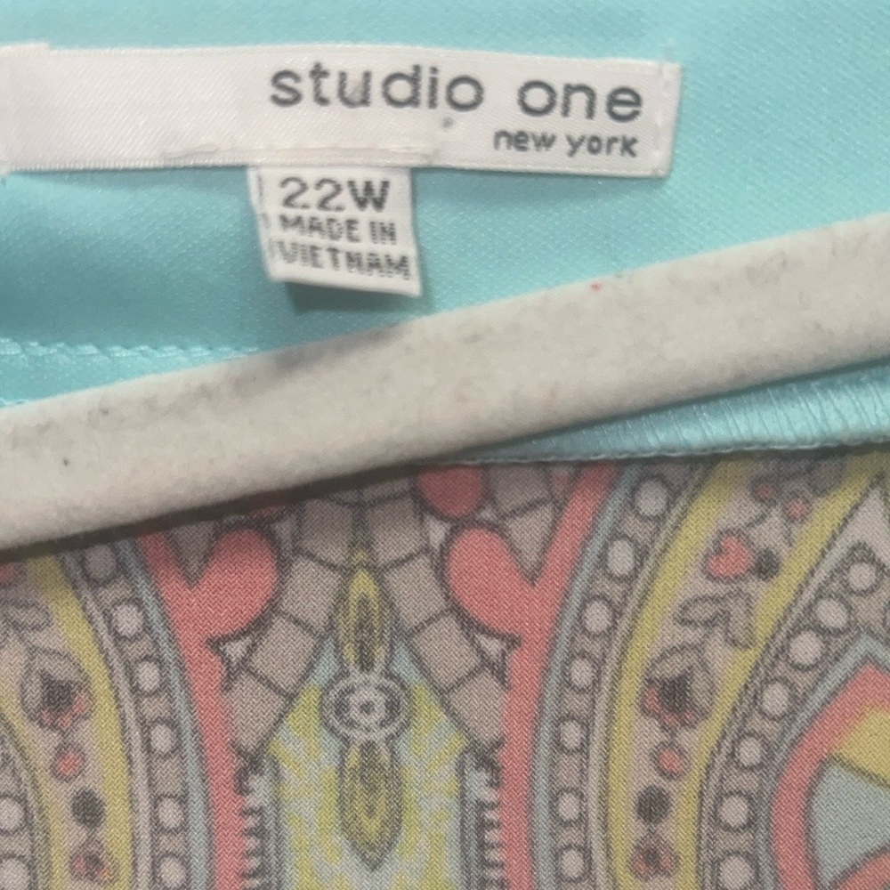 Studio One Colorful Paisley Print Dress Women’s Size 22 - Picture 6 of 6